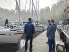 Yövesi-purjehduksen sumuinen aamu Ristisaaressa, kuva Outi Laitinen